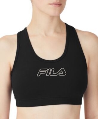 Fila Plus Size Bloom Logo Pullover Sports Bra Purple Grape Wine Egret 2X NEW