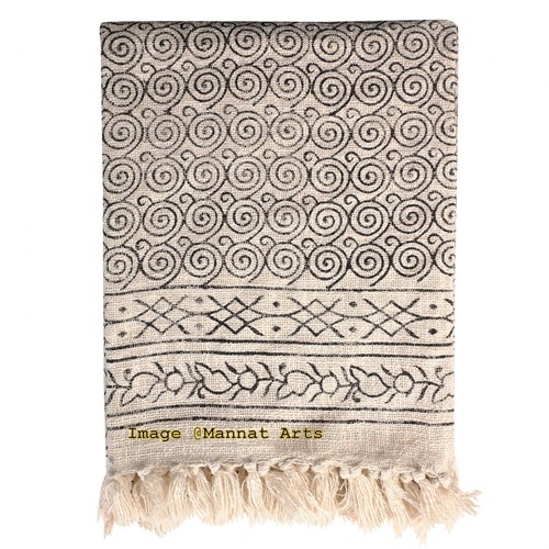 Turkish Cotton Throw Blanket Soft Handmade Bedspread Beach Towel Mud cloth Quilt - Picture 3 of 4
