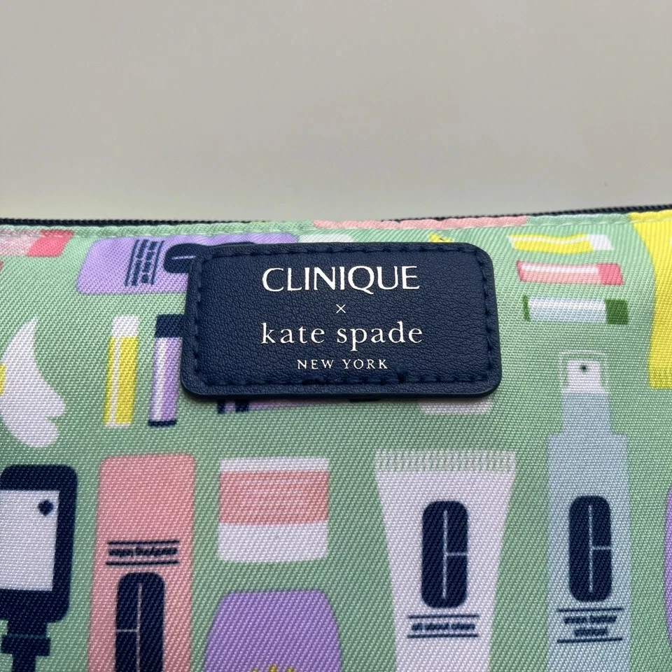 Clinique x Kate Spade Maquillaje Cosmético Bolsa con Cremallera + Tarjetas con Sobres NUEVO Foto 3 de 3