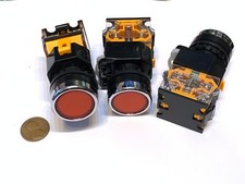 3 pieces RED momentary push button switch 22mm normally open closed no nc C25
