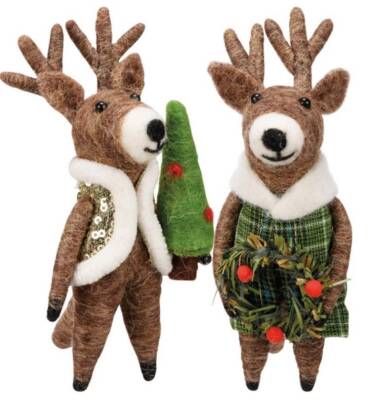 PBK Set 2 Christmas Reindeer Critters Christmas Reindeer Ornaments 
