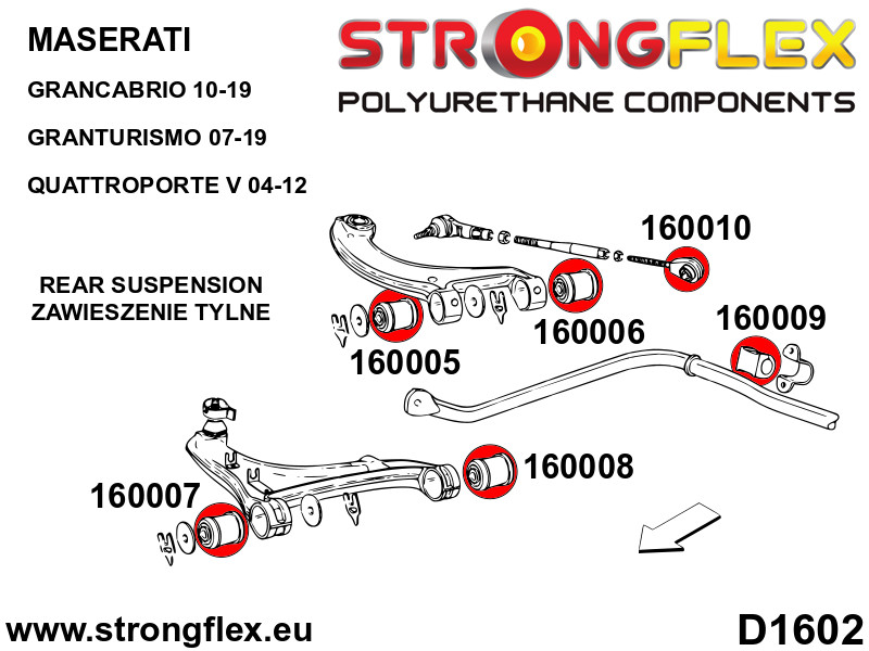 PU Rear Lower Arm – Rear Bushing Sport fits Maserati Grancabrio (10-19)