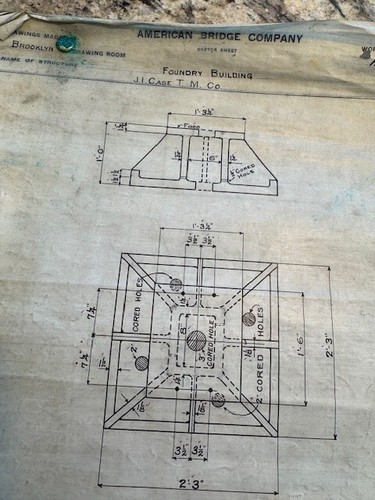WOW J I Case Threshing Machine Co South Works Foundry Blueprints 1913 Racine, WI - Picture 2 of 8