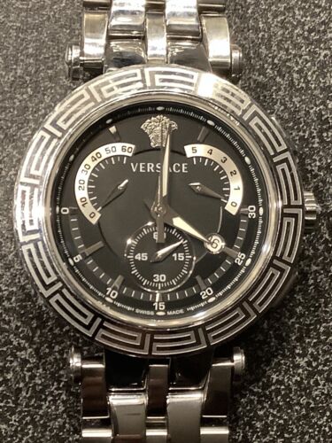 Versace Mens V Race 23C99D002S099 Date Retrograde SS 42 MM Chrono - Picture 1 of 5