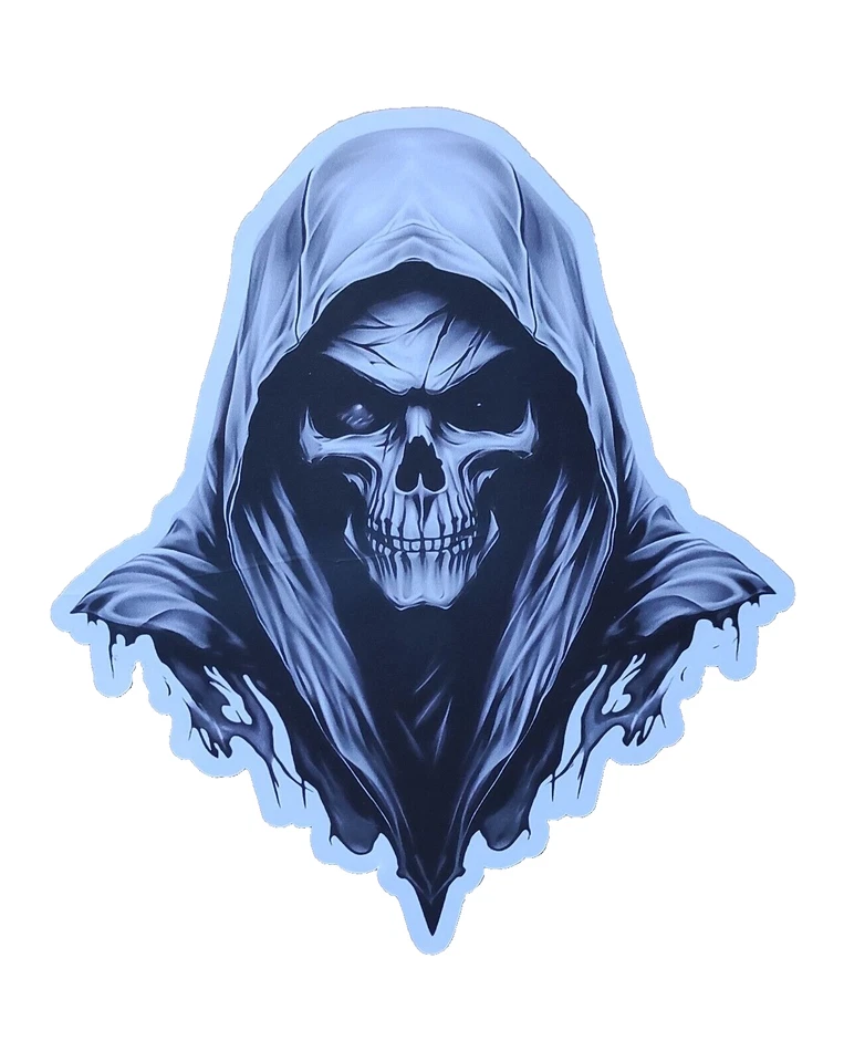 Skelett Aufkleber Totenkopf Sticker Skull Rächer Sensenmann Schädel 14x12,5cm - Bild 1 von 1