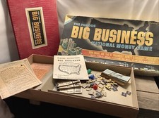 147 Vintage 1959 BIG BUSINESS Board Game Box Pcs Instructions Transogram