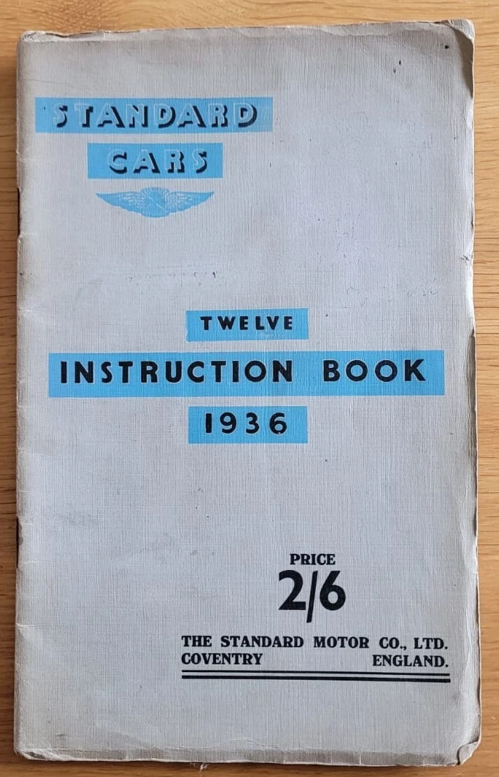 Standard Twelve 12 Saloon 1936 Original Owners Instruction Book (Handbook)