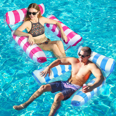 Alintor 2er Pack aufblasbare Poolschwimmer, Pool Schlauchboote für Erwachsene, 4 in 1 Schwimmen