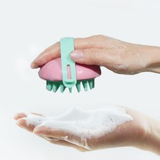 Head Scrubber Shampoo Brush Hair Scalp Massager Comb Wash Soft Silicone Bath