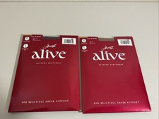 Hanes Alive Support Pantyhose Full Support Size F Style 810 Barely Black There