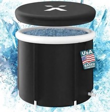 Portable Ice Bath Tub Cold Plunge Recovery Barrel w/ Lid