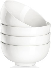 26 Oz White Ceramic Soup Bowls of 4, Cereal Bowls for Kitchen