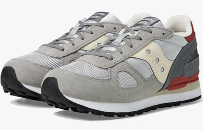 Saucony Shadow Original (Little Big Kid) Sneaker, Grey/Red, 11 US Unisex