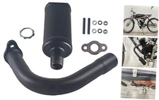 New upgradation Exhaust Muffler Pipe and gasket Exhaust Muffler Pipe kit Black