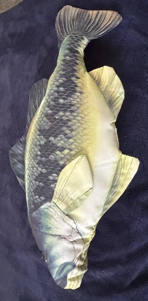 Large Vintage Fish Pillow Plush Toy Man Cave  Decor 24” Stuffed Animal - Image 3 of 4