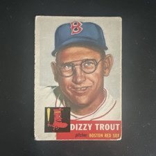 Topps 1953 Dizzy Trout #169 Boston Red Sox Base Set Baseball Card