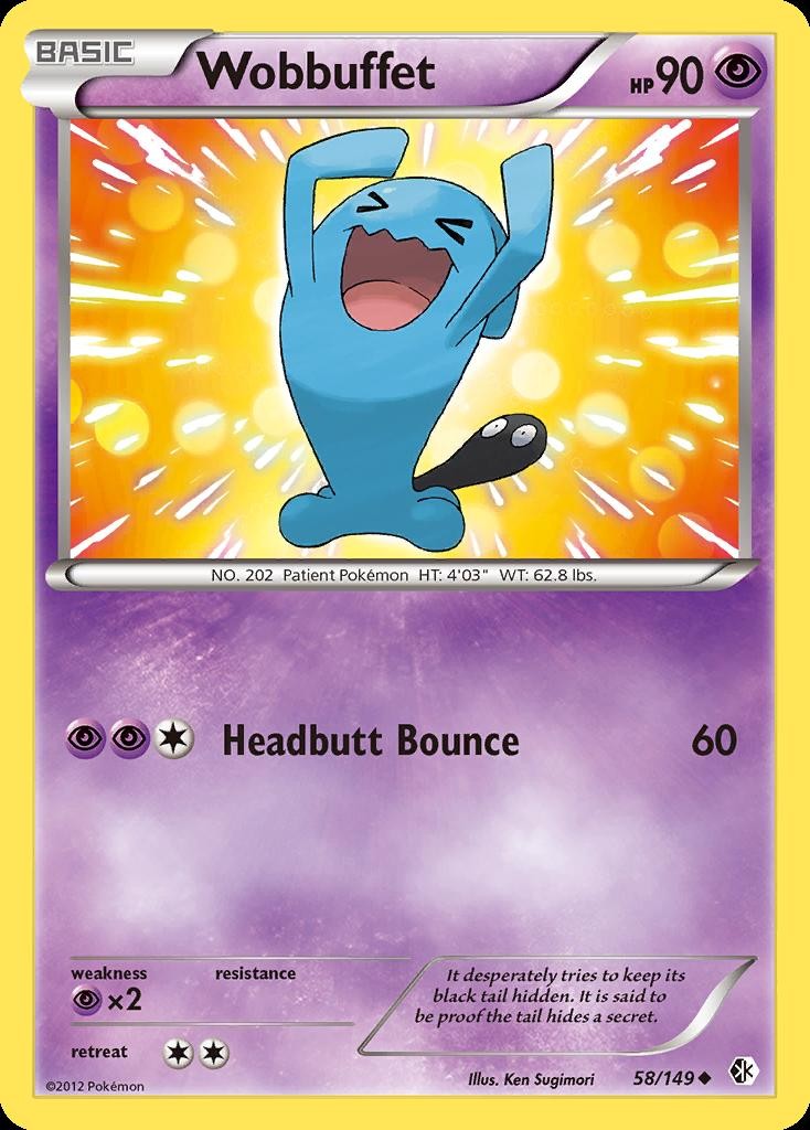 Pokemon Wobbuffet (58/172) Boundaries Crossed LP REVERSE HOLO