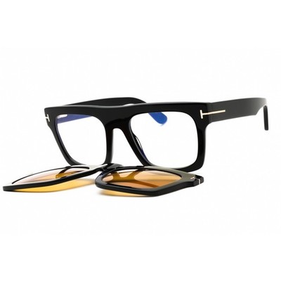 Tom Ford Men's Eyeglasses Shiny Black Acetate Rectangular Frame FT6068-B 001