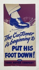 Vintage 1940s-50s Ford Motor Company Dealer Sales Brochure "Put His Foot Down"