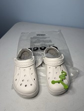 Crocs Mens Ralen Lined 16244-11H White Slip On Clogs Size US Women  s 9 Men  s 7