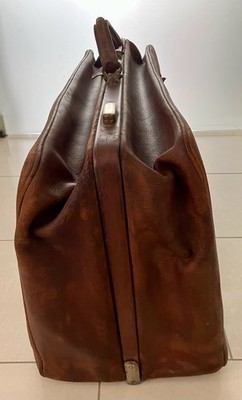 Antiker Leder-Reisekoffer XXL (65cm) Gladstone Bag Arzttasche Koffer ca. 1920