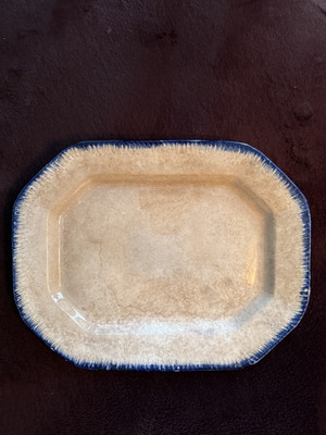 Antique Staffordshire Blue Feather Edge Platter