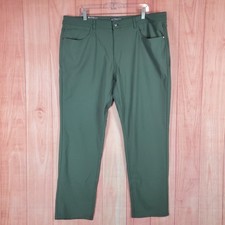 Members Mark Benton Performance Pants Mens 40x32 Green Stretch Slim Fit UPF 30