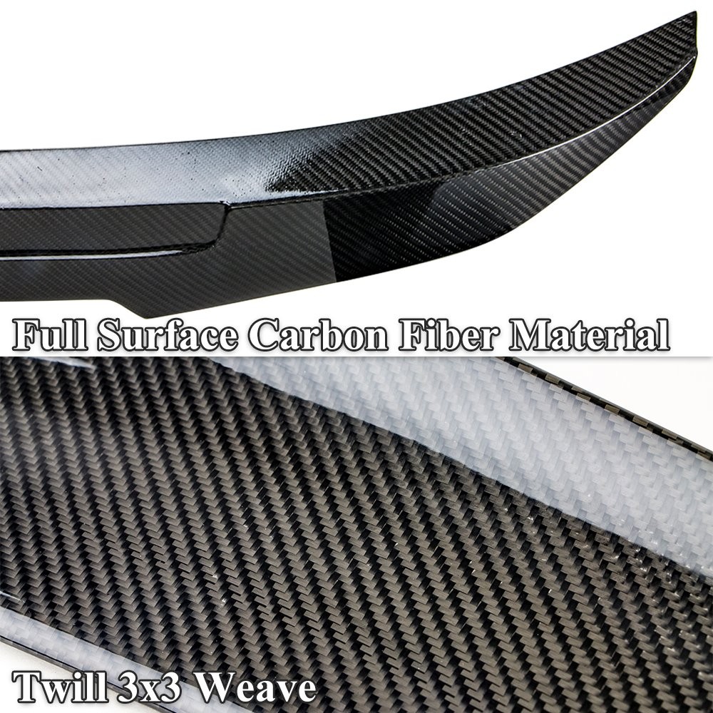 For 2014-2024 Maserati Ghibli Real Carbon Fiber Trunk Spoiler High Kick Style