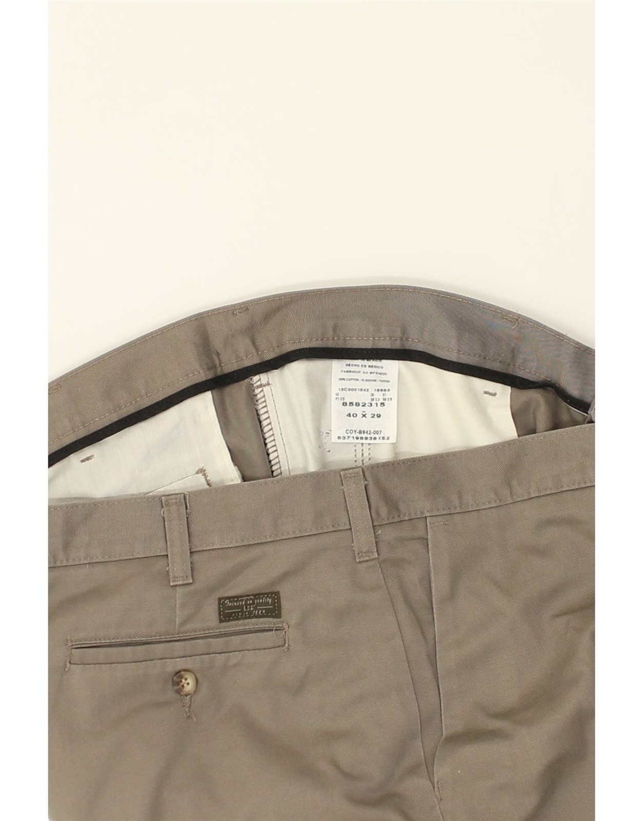 LEE Mens Straight Chino Trousers W40 L29 Grey Cotton AJ16 thumbnail 3