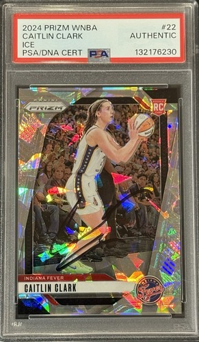 2024 Prizm CAITLIN CLARK Ice Signed PSA Auto #22 Rookie Card RC Fever Iowa