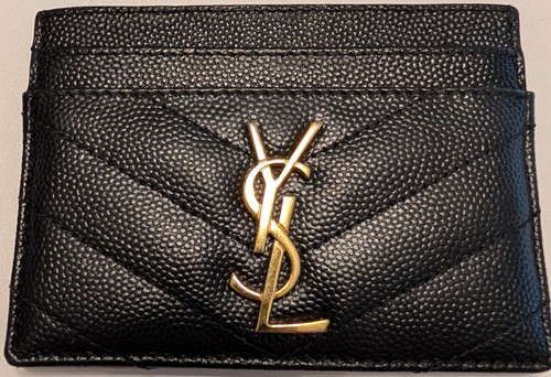 SAINT LAURENT YSL Cassandre Matelasse Card Holder Black Gold 423291