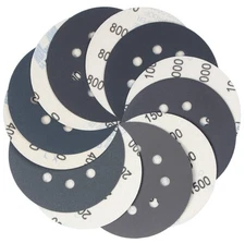 5 inch Wet Dry Sanding Discs Hook & Loop 60 pcs, 400 600 800 1000 1500 2000 G...