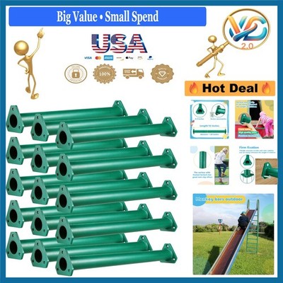 15 Pack Green Steel Monkey Bars Ladder Rungs 16 Inch Climbing Set for Kids