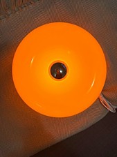 Orange Donut Table Lamp, Round Glossy Shade, LED Plug-In Switch