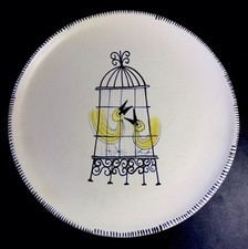 Ancienne Assiette Cerenne Vallauris decor De Cage Aux Oiseaux  Céramique 50/60’s