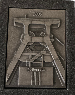 Buderus Jahresplakette 2003 Zeche Zollverein Cast Iron Plaque Germany Art NEW