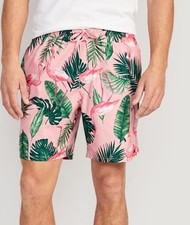 Old Navy Men  s Flamingo Tropical Swim Trunks Size L Beach Board Shorts Summer