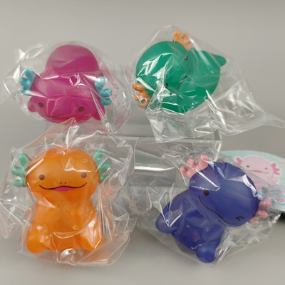 Colorful Axolotl Color Changing Soft Vinyl Mascot Figure Comp Set Capsule Toy