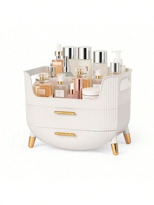 Large Makeup Organizer with Drawers Handle Cosmetic Skincare Storage Case