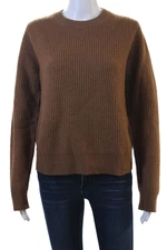 ALC Unisex Pullover Sweater Brown Crew Neck Lambswool Cashmere Size M
