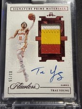 Panini Flawless Trae Young Atlanta Hawks Ruby /15 Autograph Patch