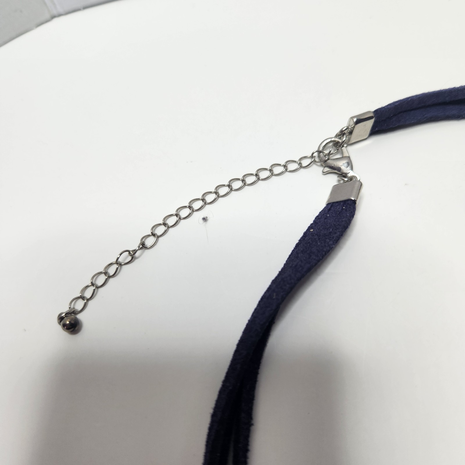 Leaf Pendant Necklace Abalone Shell Textured Navy… - image 7