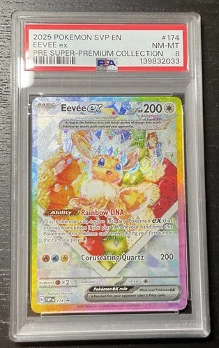 2025 POKEMON SVP EN-SV BLACK STAR PROMO #174 EEVEE EX PSA 8