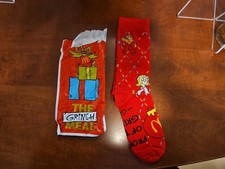 2025 McDonald's Red Grinch Socks Adult Happy Meal Open Bag FREE SHIPPING