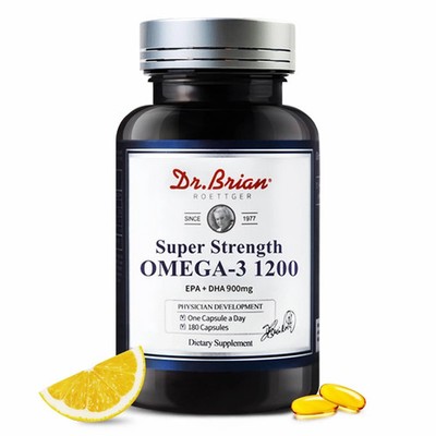 Dr.Brian Omega 3 Fish Oil - 1200 mg |180 Softgels Lemon Flavor rTG Omega3 | E...