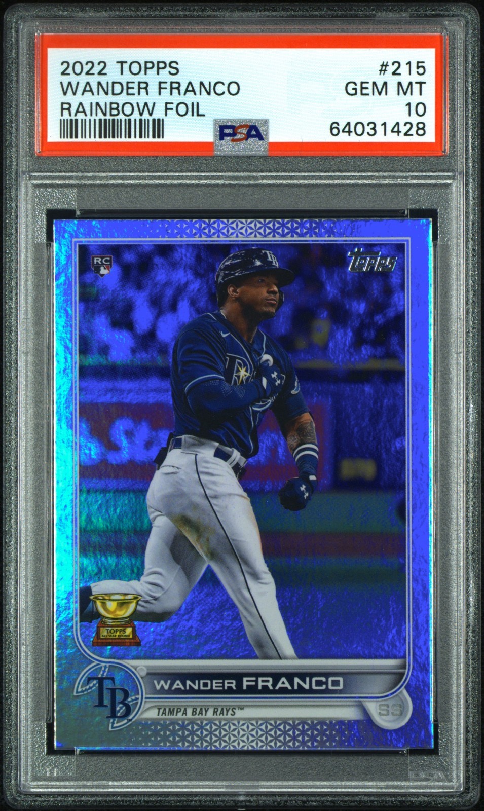 2022 Topps Wander Franco RC Rainbow Foil Rookie #215 Rays PSA 10