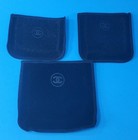 (3) Authentic Chanel Black Velvet Make Up Dust Cover Bags Excellent