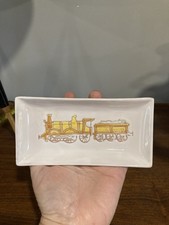 Bandeja de Cerámica Plato de Baratija Tren Locomotora Hecha en Italia Bandeja de Servir Bandeja de Queso