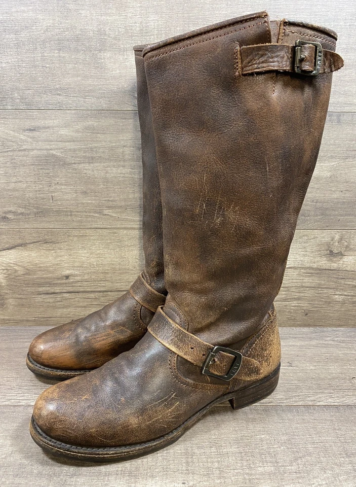 Botas de montar FRYE Veronica Slouch 65988 marrón envejecido para mujer talla 11 ver DESC Foto 2 de 4