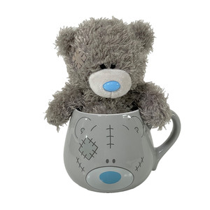 Me To You Tatty Teddy – Girlfriend Edition, 27 Cm, Plüschbär Mit Liebesbotschaft, Grau-blau